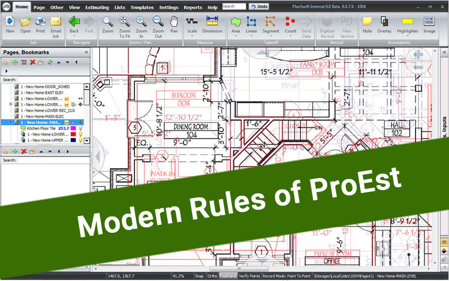 The Modern Rules of ProEst, Construction Takeoff Software