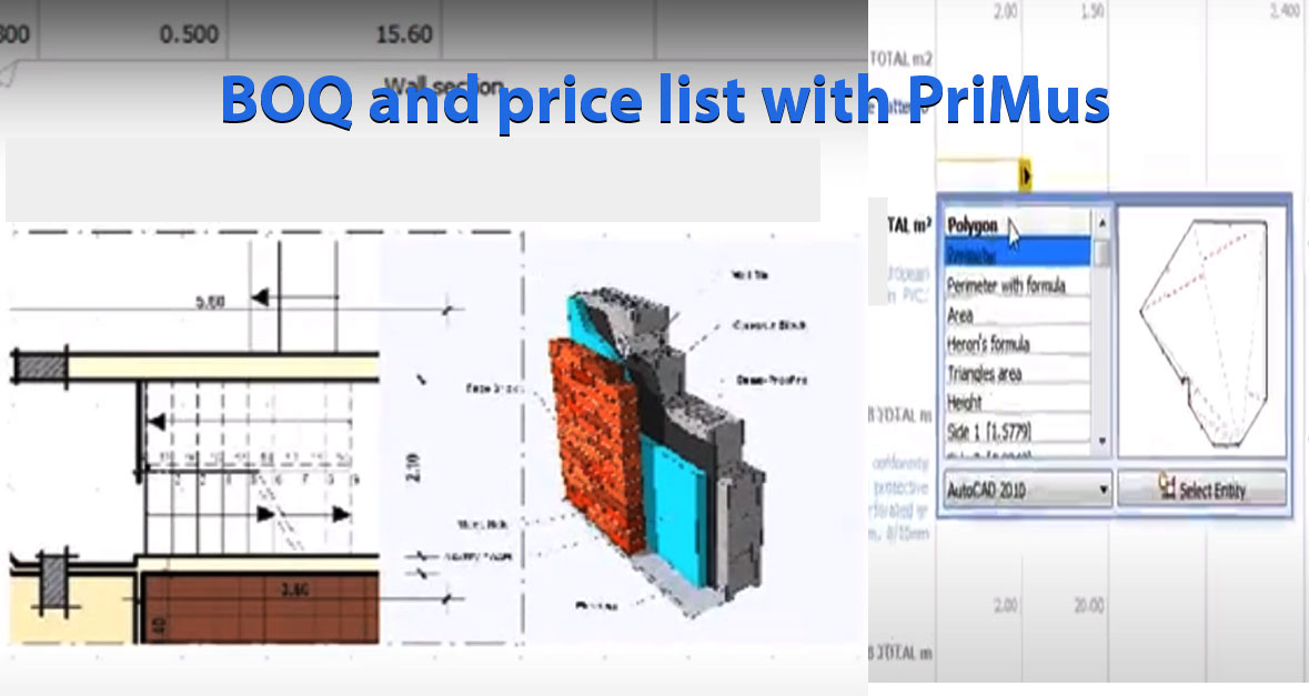 BOQ and price list with PriMus